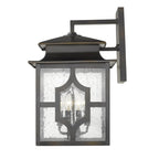 Black And Clear Four Light Seeded Dimmable Outdoor Hanging Lights With Black And Clear Shades