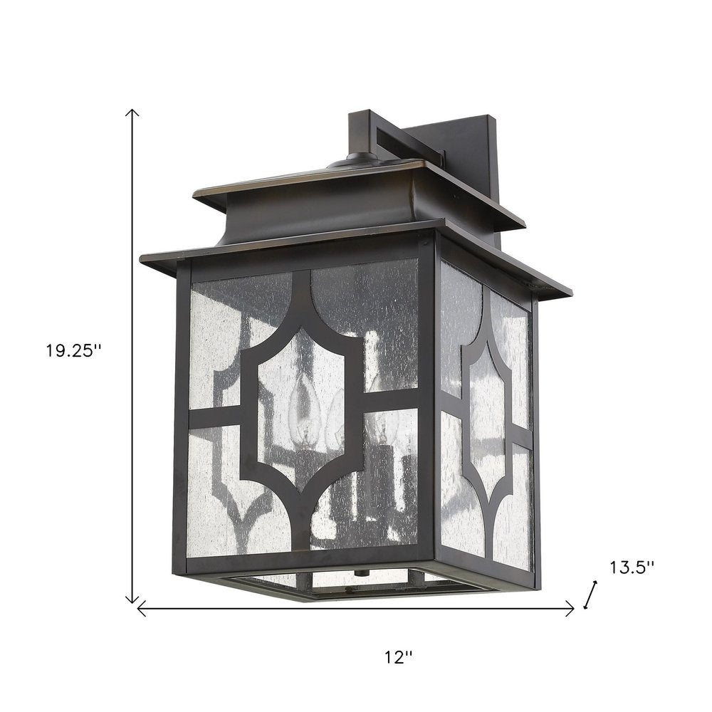 Black And Clear Four Light Seeded Dimmable Outdoor Hanging Lights With Black And Clear Shades