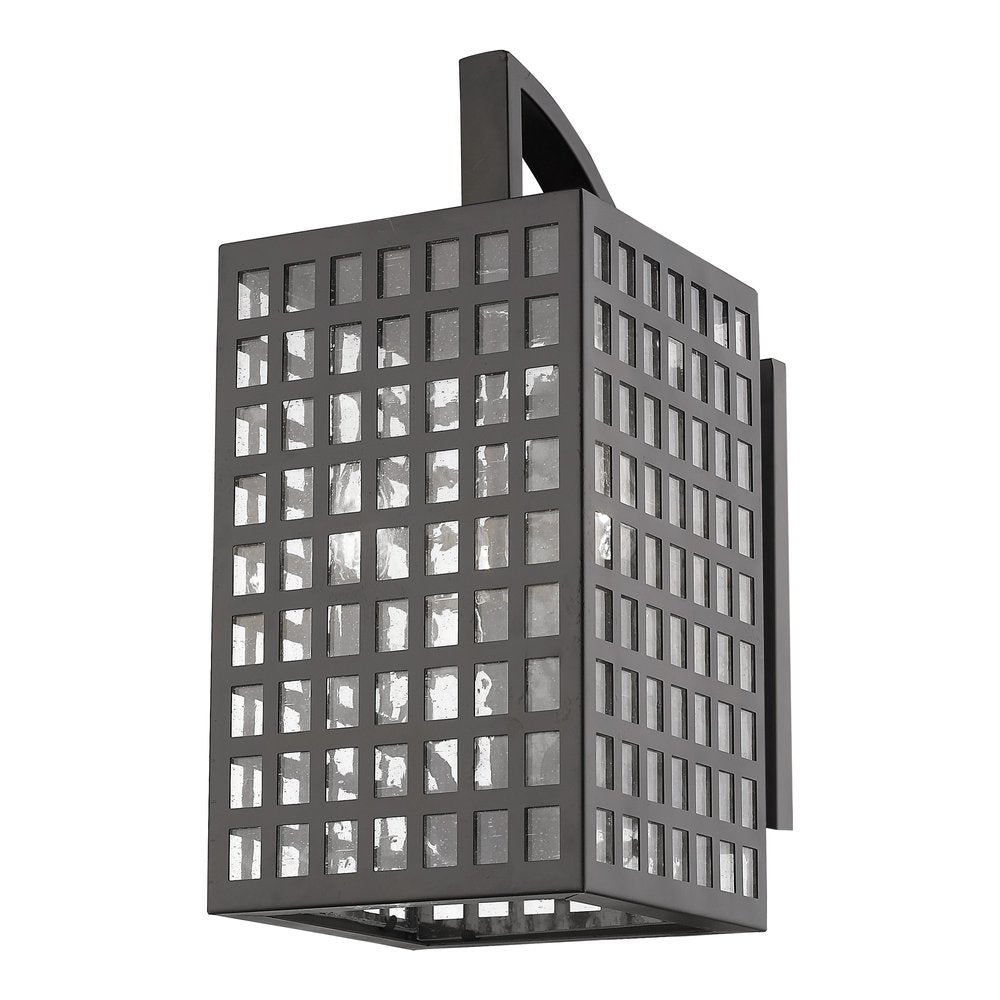 Black And Clear Three Light Seeded Dimmable Outdoor Hanging Lights With Black And Clear Shades