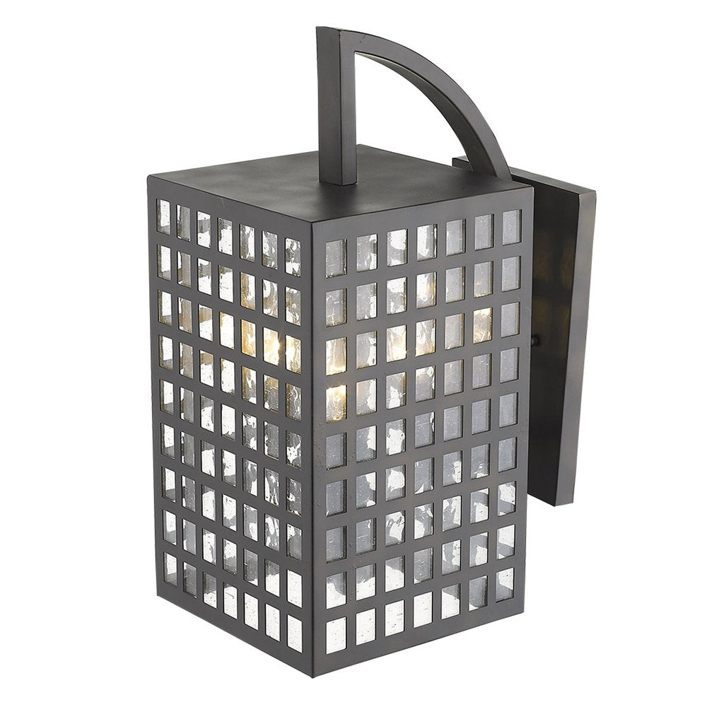Black And Clear Three Light Seeded Dimmable Outdoor Hanging Lights With Black And Clear Shades