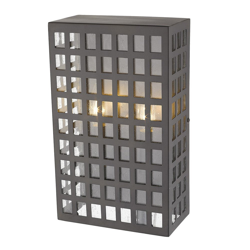 Black And Clear Two Light Seeded Dimmable Outdoor Hanging Lights With Black And Clear Shades
