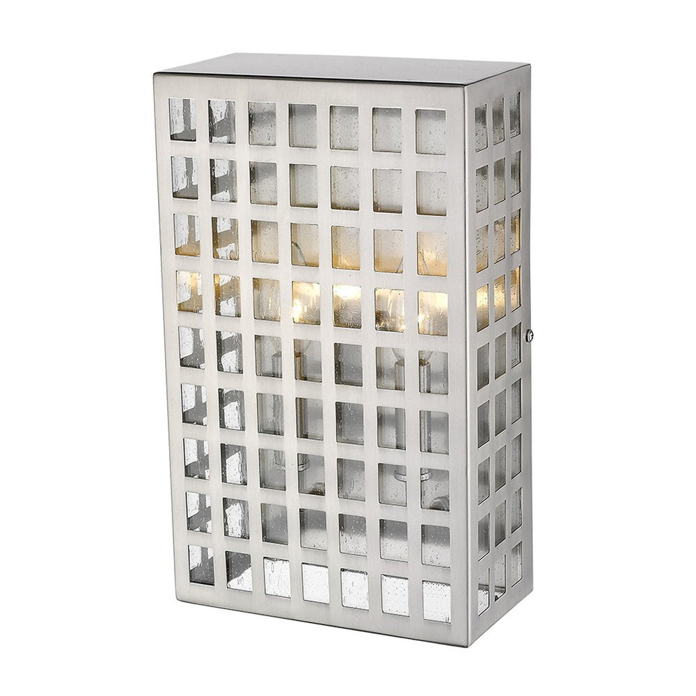 White And Clear Two Light Seeded Dimmable Outdoor Hanging Lights With White And Clear Shades