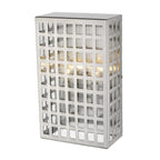 White And Clear Two Light Seeded Dimmable Outdoor Hanging Lights With White And Clear Shades
