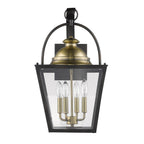 Black Clear And Brass Four Light Transparent Dimmable Outdoor Hanging Lights With Black Clear And Brass Shades