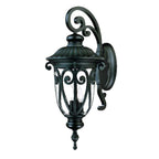 Black And Clear Three Light Seeded Dimmable Outdoor Hanging Lights With Black And Clear Shades