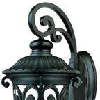 Black And Clear Three Light Seeded Dimmable Outdoor Hanging Lights With Black And Clear Shades