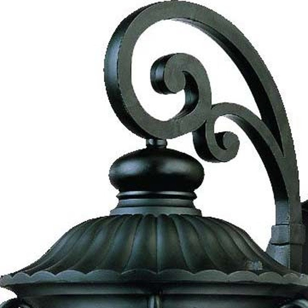 Black And Clear Three Light Seeded Dimmable Outdoor Hanging Lights With Black And Clear Shades
