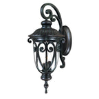 Black And Clear Three Light Seeded Dimmable Outdoor Hanging Lights With Black And Clear Shades
