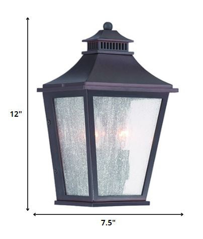Black And Clear Two Light Frosted Dimmable Outdoor Hanging Lights With Black And Clear Shades