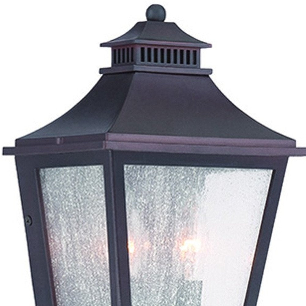Black And Clear Two Light Frosted Dimmable Outdoor Hanging Lights With Black And Clear Shades