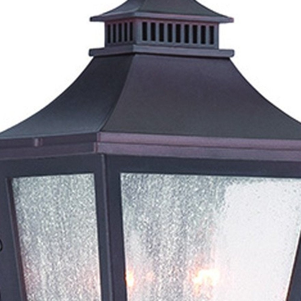 Black And Clear Two Light Frosted Dimmable Outdoor Hanging Lights With Black And Clear Shades