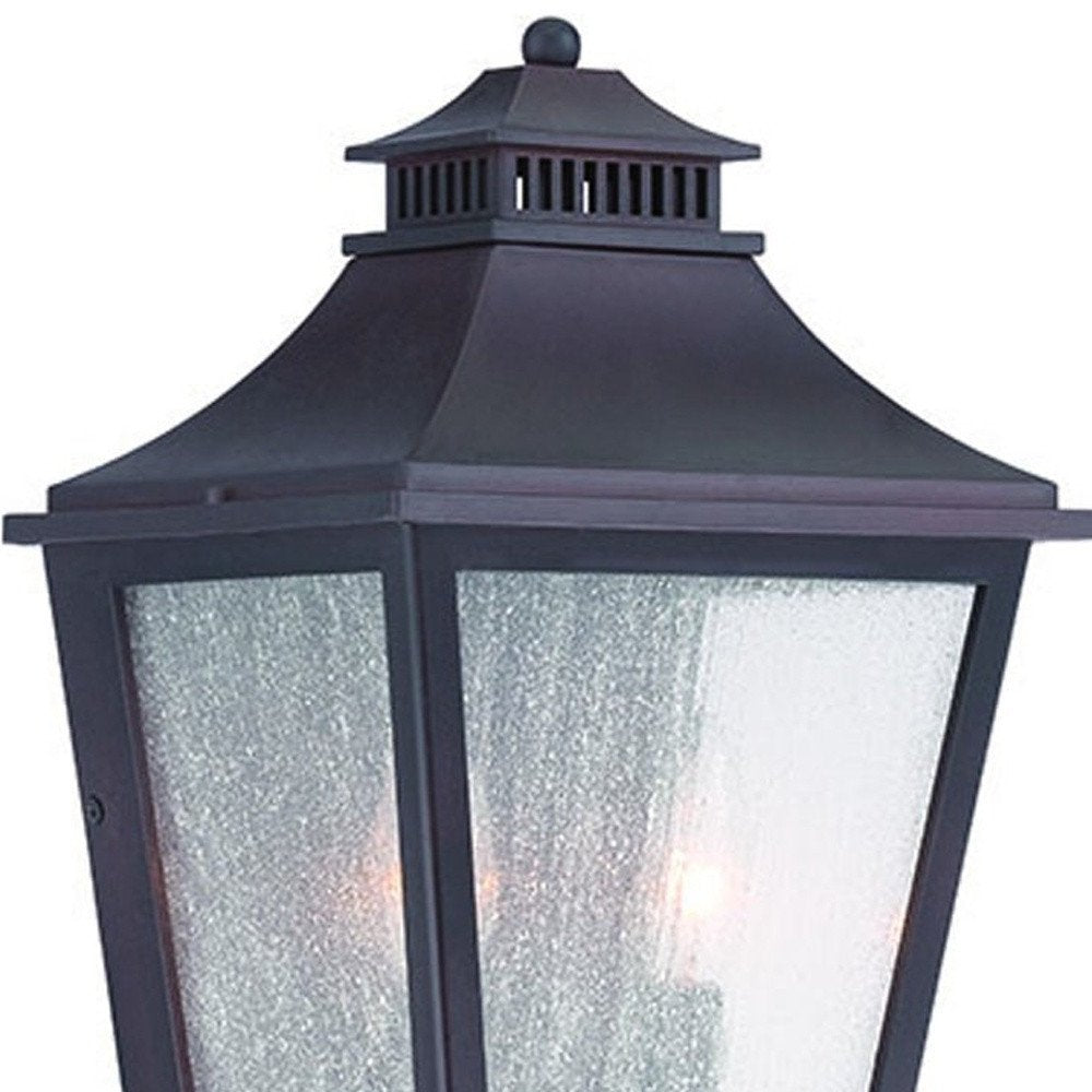 Black And Clear Two Light Seeded Dimmable Outdoor Hanging Lights With Black And Clear Shades