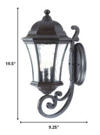 Black And Clear Three Light Hammered Dimmable Outdoor Hanging Lights With Black And Clear Shades