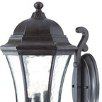 Black And Clear Three Light Hammered Dimmable Outdoor Hanging Lights With Black And Clear Shades