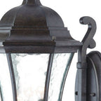 Black And Clear Three Light Hammered Dimmable Outdoor Hanging Lights With Black And Clear Shades