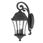 XL Matte Black Tapered Hanging Lantern Wall Light