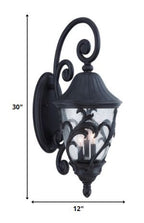 Black And Clear Three Light Frosted Dimmable Outdoor Hanging Lights With Black And Clear Shades