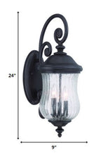 Black And Clear Three Light Seeded Dimmable Outdoor Hanging Lights With Black And Clear Shades