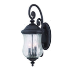 Black And Clear Three Light Seeded Dimmable Outdoor Hanging Lights With Black And Clear Shades