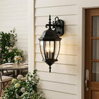Matte Black Hanging Ornamental Lantern Wall Light