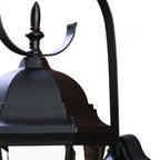 Three Light Matte Black Swing Arm Lantern Wall Light