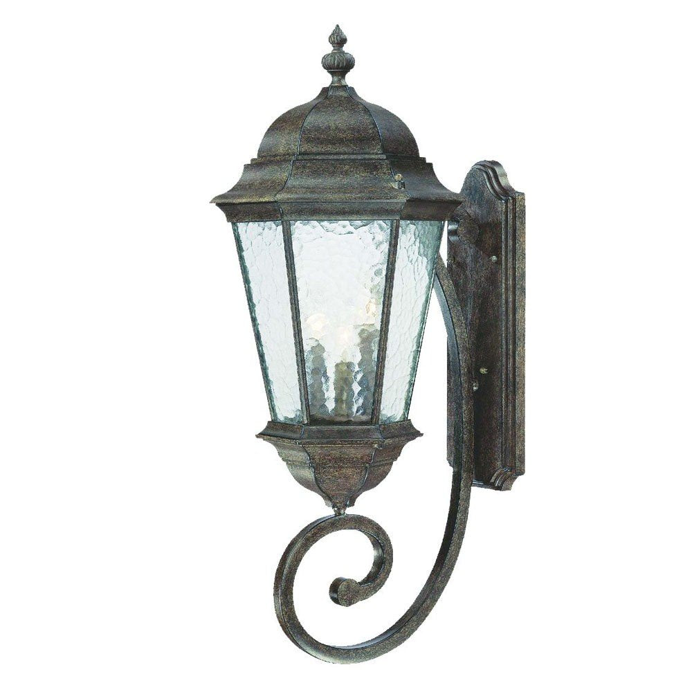 Black And Clear Three Light Hammered Dimmable Outdoor Hanging Lights With Black And Clear Shades