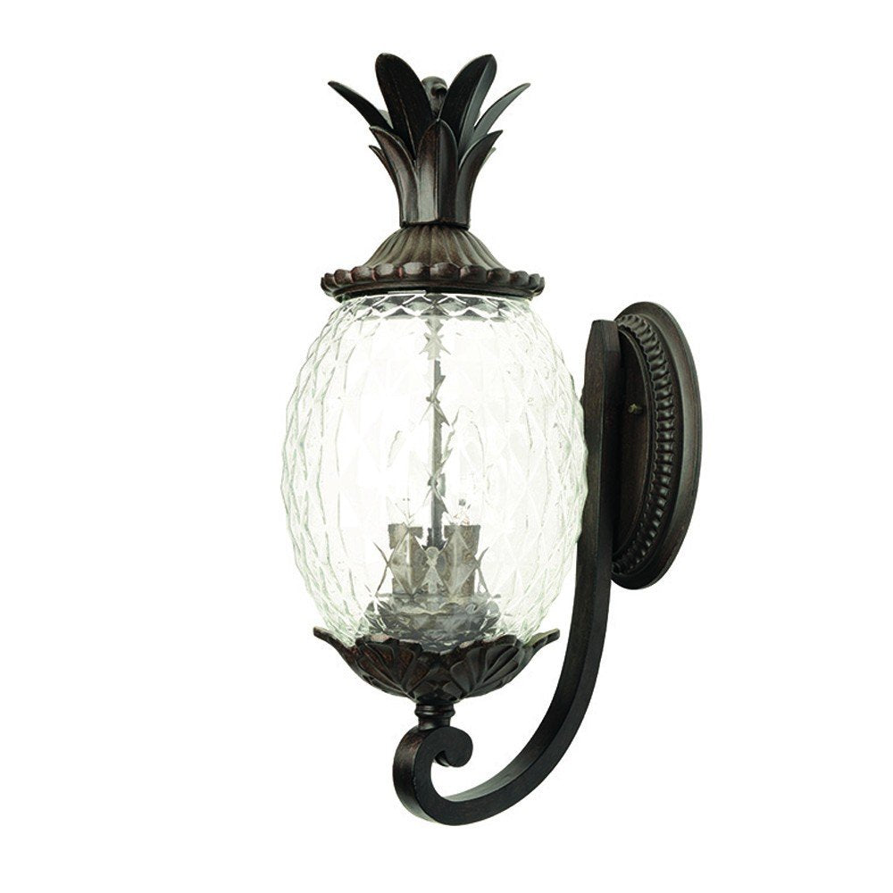 Black And Clear Three Light Crackled Dimmable Outdoor Hanging Lights With Black And Clear Shades