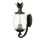 Black And Clear Three Light Crackled Dimmable Outdoor Hanging Lights With Black And Clear Shades