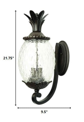 Black And Clear Three Light Crackled Dimmable Outdoor Hanging Lights With Black And Clear Shades