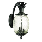 10" Black And Clear Metal and Glass Three Lights Flush Mounted Sconce