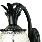 10" Black And Clear Metal and Glass Three Lights Flush Mounted Sconce