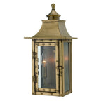 Brass And Clear Two Light Transparent Dimmable Outdoor Hanging Lights With Brass And Clear Shades