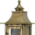Brass And Clear Two Light Transparent Dimmable Outdoor Hanging Lights With Brass And Clear Shades