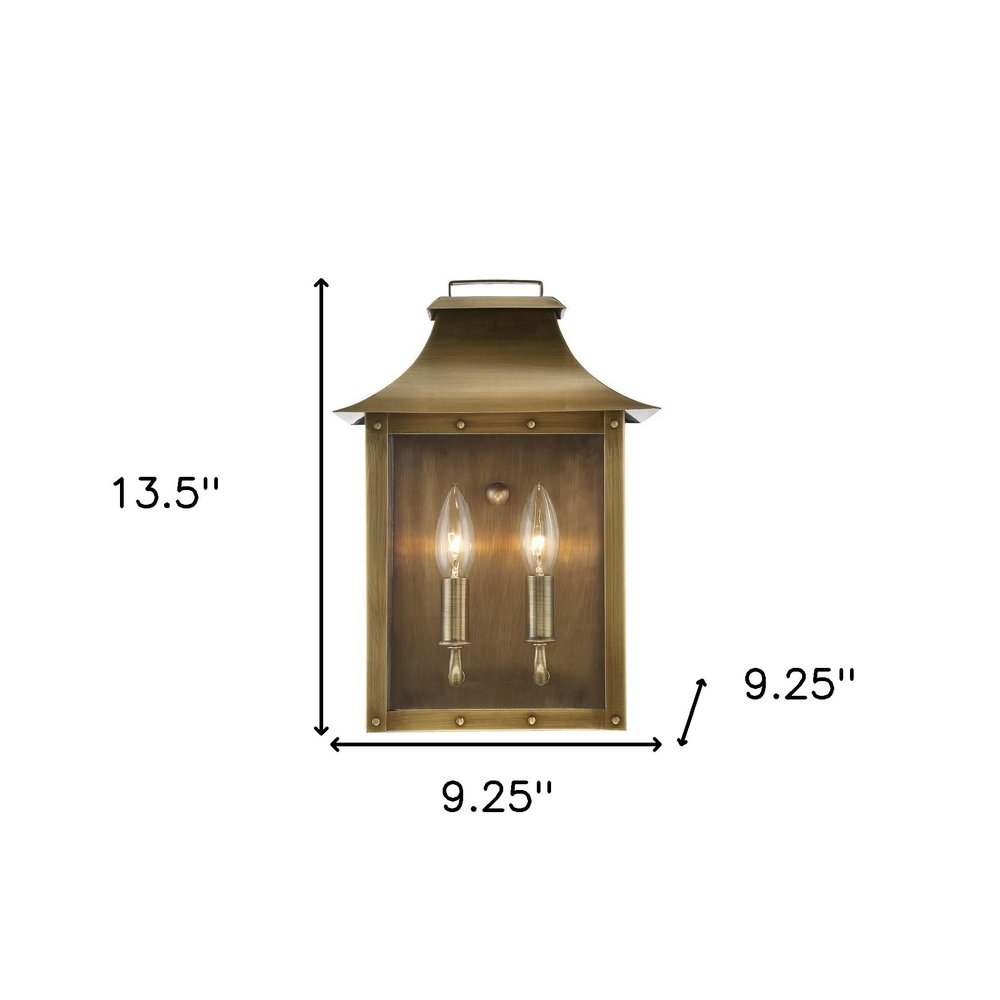 Brass And Clear Two Light Transparent Dimmable Outdoor Hanging Lights With Brass And Clear Shades