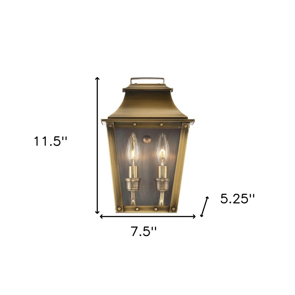 Brass And Clear Two Light Transparent Dimmable Outdoor Hanging Lights With Brass And Clear Shades