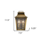 Brass And Clear Two Light Transparent Dimmable Outdoor Hanging Lights With Brass And Clear Shades