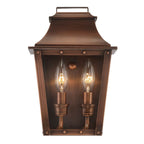 Two Light Transparent Dimmable Outdoor Hanging Lights With Copper And Clear Shades