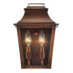 Two Light Transparent Dimmable Outdoor Hanging Lights With Copper And Clear Shades