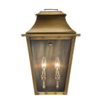 Two Light Transparent Dimmable Outdoor Hanging Lights With Brass And Clear Shades