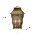Two Light Transparent Dimmable Outdoor Hanging Lights With Brass And Clear Shades