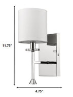 5" Silver And White Metal Flush Mounted Sconce