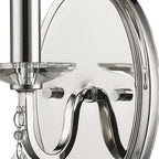 Silver Three Light Wall Sconce with White Fabric Shade