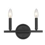 7" Black Metal Vanity Flush Mounted Sconce