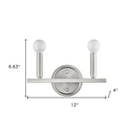 7" Silver Metal Vanity Flush Mounted Sconce