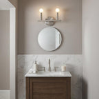 7" Silver Metal Vanity Flush Mounted Sconce