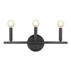 7" Black Metal Vanity Flush Mounted Sconce