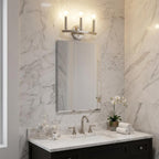 7" Silver Metal Vanity Flush Mounted Sconce