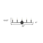 7" Black Metal Vanity Flush Mounted Sconce