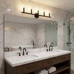 7" Black Metal Vanity Flush Mounted Sconce