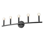 7" Black Metal Vanity Flush Mounted Sconce